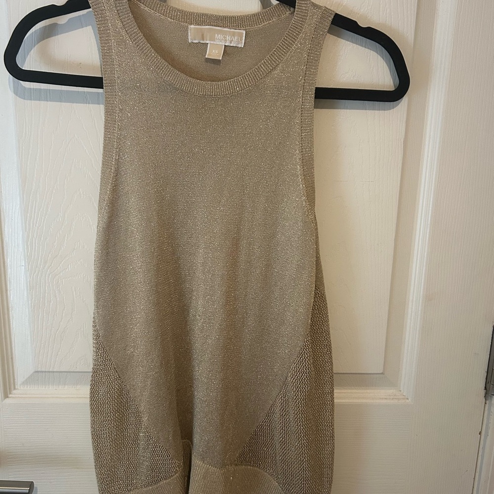 Michael Kors Shimmering Gold Tank Top